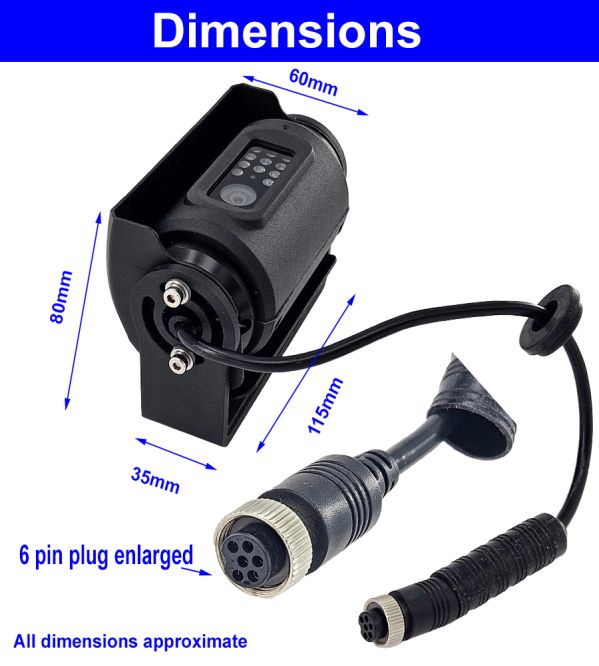 Motorised CCD reversing camera giving rear view and reversing guidance